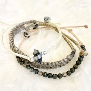 RETIRED Pura Vida “Dark Shimmer” Bracelet Stack